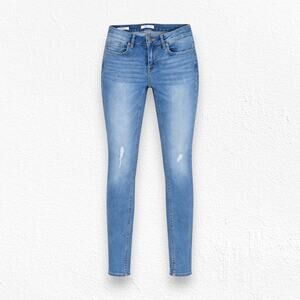 Vigoss Medium Wash Distressed Casual Edgy Thompson Tomboy Skinny Jeans Size 27